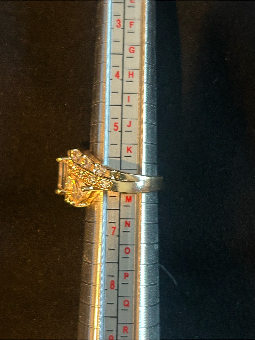 Gold-Tone Clear Stone Statement Ring - Elegant Cocktail Ring - Picture 2 of 6